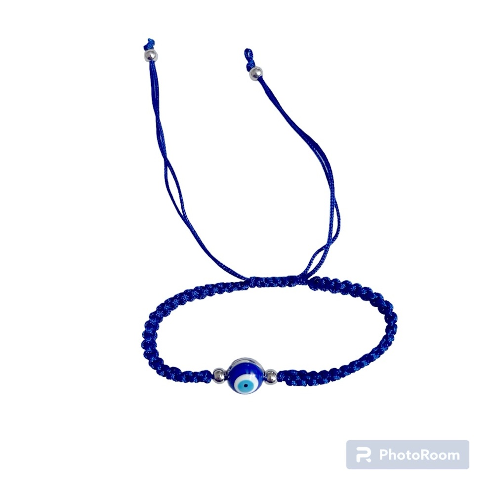 Turkish evil eye drawstring bracelet / pulsera de hilo para proteccion ojo turco